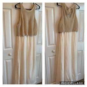 Moth for Anthro Layered Sandstone Maxi Dress sz M